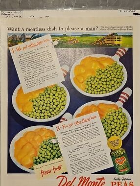 Del Monte Peas Vintage Ad Print - 1946